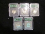 2005S Lot of 5 US State Quarters - Silver - Graded by ICG PR69DCAM