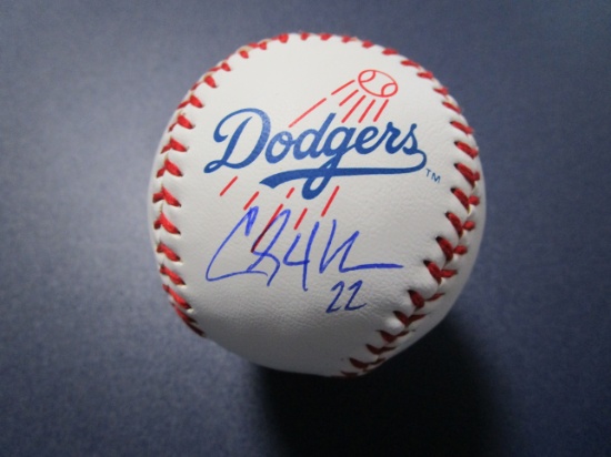 Clayton Kershaw of the LA Dodgers signed autographed logo baseball ERA COA 032