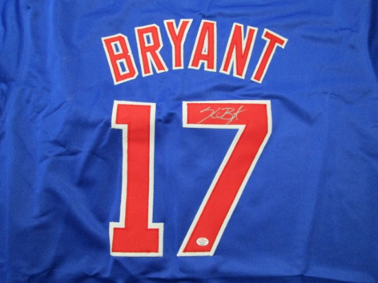 Kris Bryant of the Chicago Cubs signed autographed blue baseball jersey PAAS COA 943