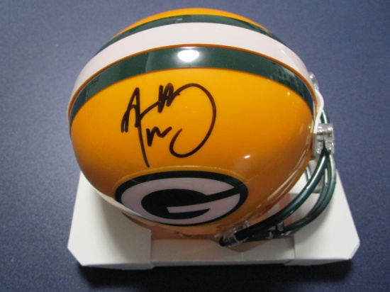 Aaron Rodgers of the Green Bay Packers signed autographed mini helmet PAAS COA 199
