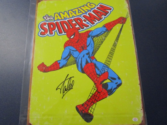 Stan Lee Amazing Spiderman signed autographed 11.5 x 16 metal sign PAAS COA 523