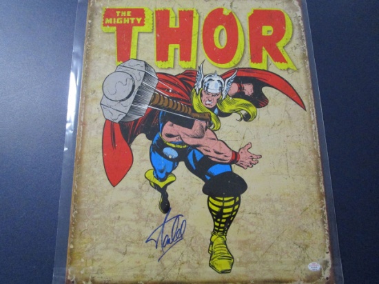 Stan Lee Mighty Thor signed autographed 11.5 x 16 metal sign PAAS COA 510