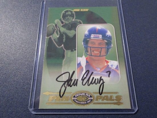 John Elway of the Denver Broncos signed autographed 2000 Donruss Preferred football card