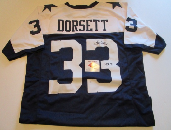 Tony Dorsett, Dallas Cowboys, NFL Hame of Fame, Autographed Jersey w COA