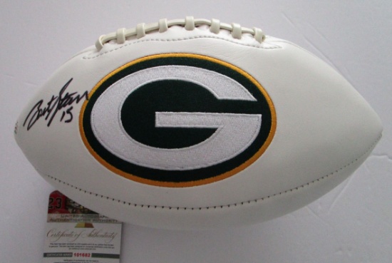 Bart Starr, Green Bay Packers, Hall of Fame Quarterback Autographed Football w COA