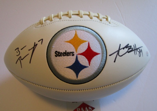 Ben Roethlisberger /Antonio Brown, Pittsburgh Steelers Stars Autographed football w COA