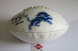 Barry Sanders, Detroit Lions, 10 Time Pro Bowler and MVP, Autographed Football w COA