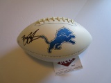 Barry Sanders, Detroit Lions, 10 Time Pro Bowler and MVP, Autographed Football w COA