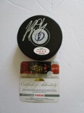 Tyler Johnson, Tampa Bay Lightning, All Star Center, Autographed Hockey Puck w COA