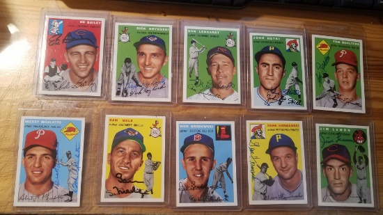 LOT OF 10 TOPPS 1954 SIGNED ARCHIVES CARDS MINT SEE PHOTOS FOR NAMES