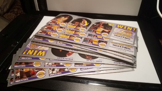 LOT OF 33 TACO BELL LAKERS BASKETBALL STAR SHEETS HARD TO FIND MINT