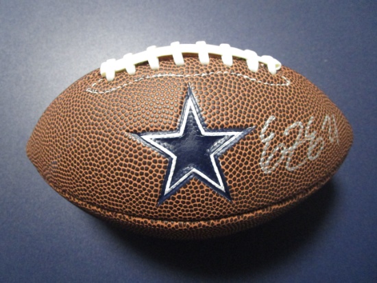 Ezekiel Elliott of the Dallas Cowboys signed autographed mini logo football PAAS COA 282