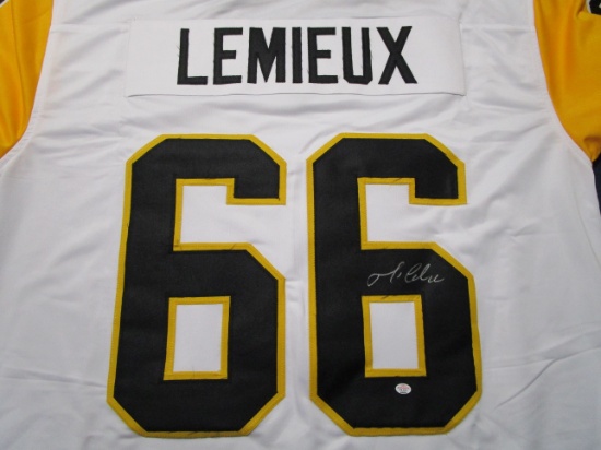 Mario Lemieux of the Pittsburgh Penguins signed autographed hockey jersey PAAS COA 809