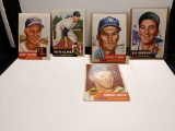 LOT OF 5 VINTAGE 1953 TOPPS BASEBALL GOOD CONDITION
