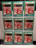 LOT OF 9 JOE MONTANA MINT SI FOR KIDS CARDS HARD TO FIND