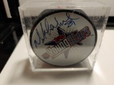 MIKE COMRIE SIGNED PUCK TOPPS COA