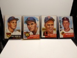 VINTAGE LOT OF 4 TOPPS 1953 BASEBALL CARDS VG CONDITION SEE PHOTO