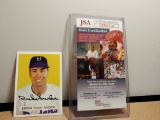 BROOKLYN DODGERS DUKE SNIDER SIGNED BASEBALL CARD JSA COA