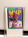 INDIANS JOE CARTER SIGNED DONRUSS CARD JSA COA