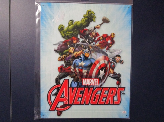 Stan Lee The Avengers signed autographed 12.5 x 16 tin sign PAAS COA 544