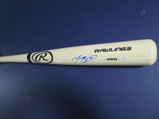 Mookie Betts of the Boston Red Sox signed autographed blonde baseball bat PAAS COA 114