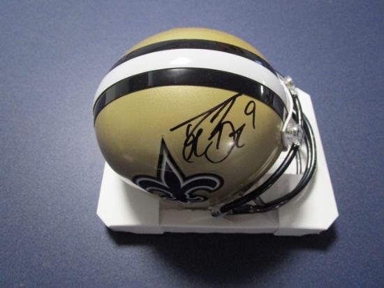 Drew Brees of the New Orleans Saints signed autographed mini football helmet PAAS COA 189