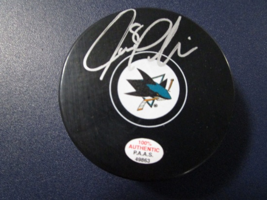 Joe Pavelski of the San Jose Sharks signed autographed hockey puck PAAS COA 863