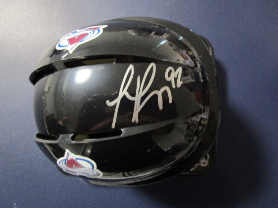 Gabriel Landeskog of the Colorado Avalanche signed autographed mini hockey helmet PAAS COA 233