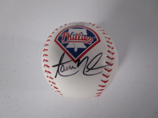 Aaron Nola of the Philadelphia Phillies signed autographed logo baseball PAAS COA 746