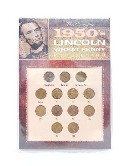 1950's Lincoln Wheat Penny Pennies Collection