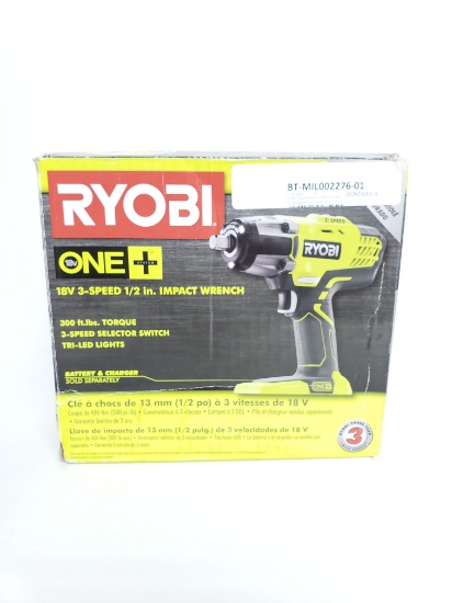 New in Box Ryobi 18v 3-Speed 1/3" Impact Wrench