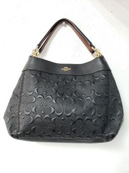 Stunning Womens Designer Black Coach Handbag 13" BY 9" BY 4" Purse