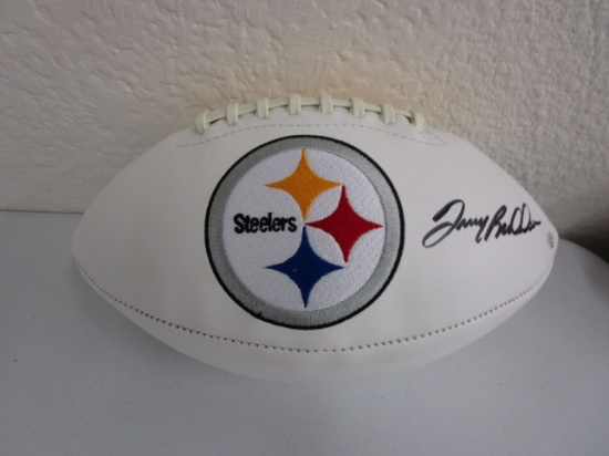Terry Bradshaw of the Pittsburgh Steelers signed autographed logo football PAAS COA 990