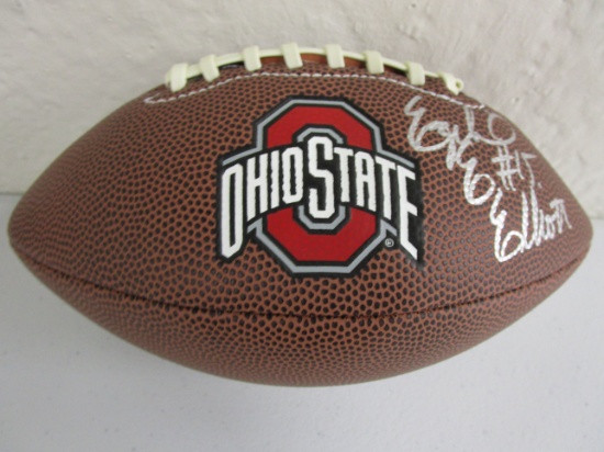 Ezekiel Elliott of the OSU Buckeyes signed autographed mini brown logo football Legends COA 907