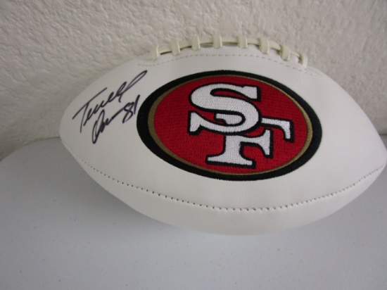 Terrell Owens of the San Francisco 49ers signed autographed logo football AAA COA 323