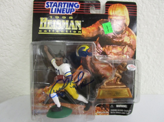 Desmond Howard of the Michigan Wolverines signed football Starting Lineup Figure PAAS COA 211
