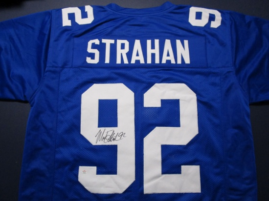Michael Strahan of the New York Giants signed autographed football jersey PAAS COA 738