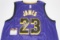 Lebron James, LA Lakers, Autographed Lakers NBA Logo Jersey w COA, 3 time MVP