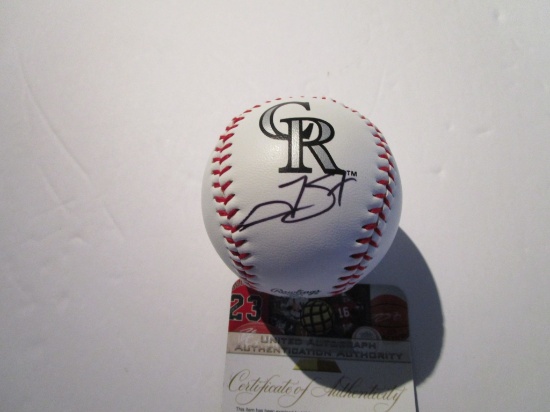 Trevor Story, Colorado Rockies, 2 time All Star, Autographed Baseball w COA