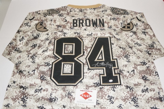 Antonio Brown, Pittsburgh Steelers, 7 Time Pro Bowl, Special Edition Autographed Camo Jersey w COA