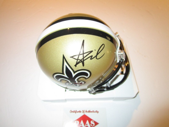Alvin Kamara, New Orleans, Rookie of the Year, Autographed Mini Helmet w COA
