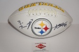 Ben Roethlisberger and Antonio Brown, Pittsburgh Steelers, Autographed Football w COA