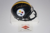 Terry Bradshaw, Pittsburgh Steelers, Hall of Fame, Autographed Mini Helmet w COA