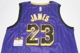 Lebron James, LA Lakers, Autographed Lakers NBA Logo Jersey w COA, 3 time MVP