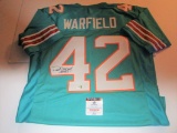 Paul Warfield, Miami Dolphins Wide Receiver, NFL Hall of Fame, Autographed Jersey w COA from Global