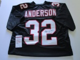 Jamal Anderson, Atlanta Falcons Running Back, Autographed Jersey w Witnessed by JSA