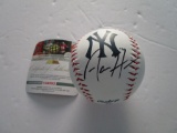 Aaron Hicks, NY Yankees, Star Outfielder, Power Hitter Autographed Baseball w COA