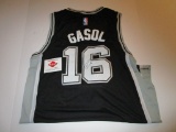Pau Gasol. San Antonio, 6 Time All Star, Autographed Jersey w COA