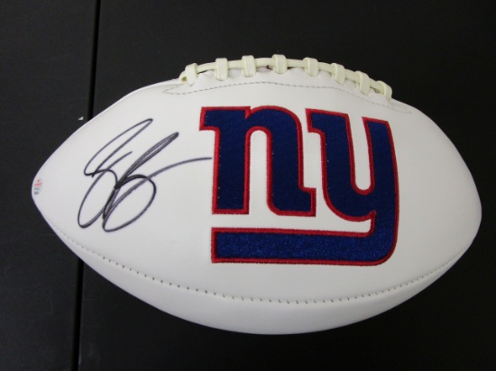 Saquon Barkley of the New York Giants signed autographed logo football PAAS COA 435