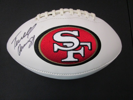 Terrell Owens of the San Francisco 49ers signed autographed logo football AAA COA 322